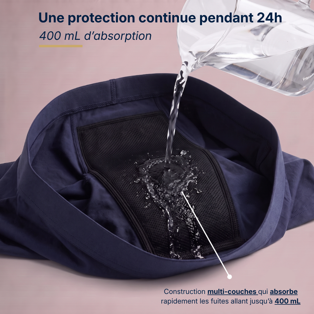 Protection continue 24h — 400 mL d'absorption